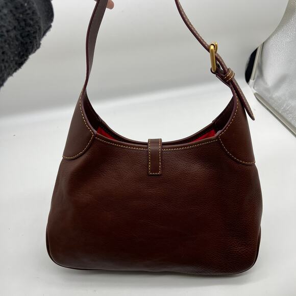 Dooney & Bourke Handbags Florentine Leather Crescent Hobo Brown Natural - Picture 2 of 16
